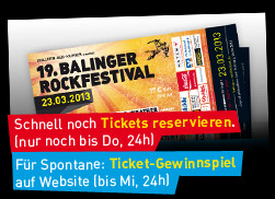 Tickets fürs Balinger Rockfestival