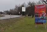 Werbetafel fürs 19. Balinger Rockfestival in der volksbankmesse